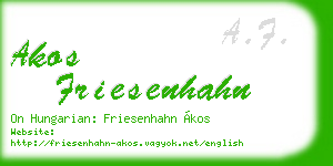 akos friesenhahn business card